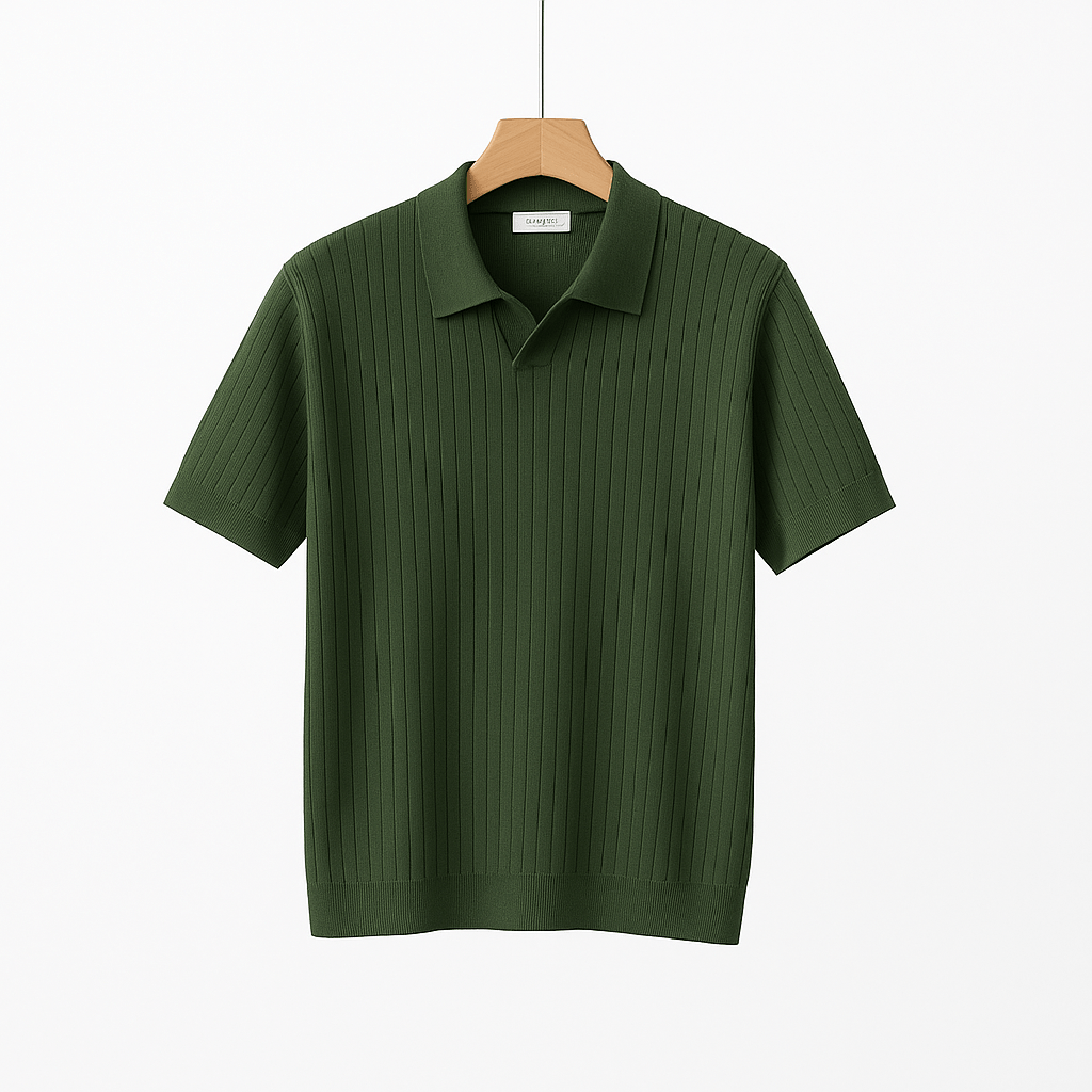 Knitted Polo Shirt For Men With Elegant Comfort And Versatile Smart Casual Style