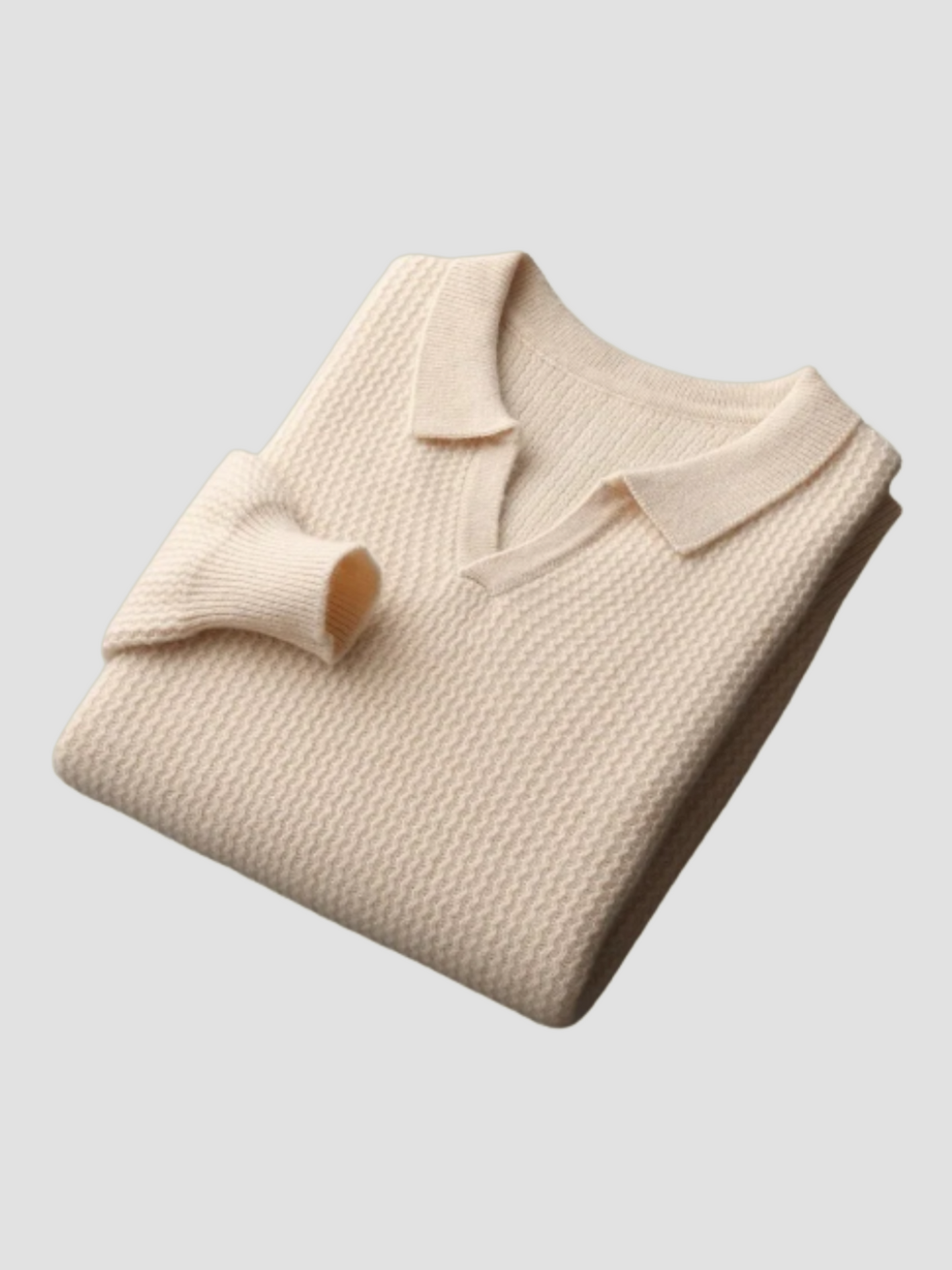 Women's knitted sweater with polo collar