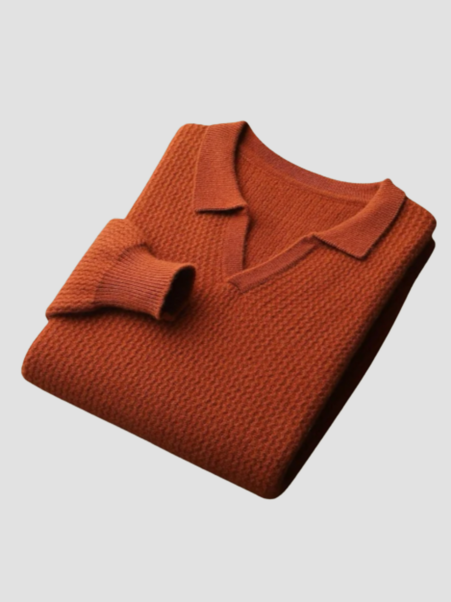 Women's knitted sweater with polo collar