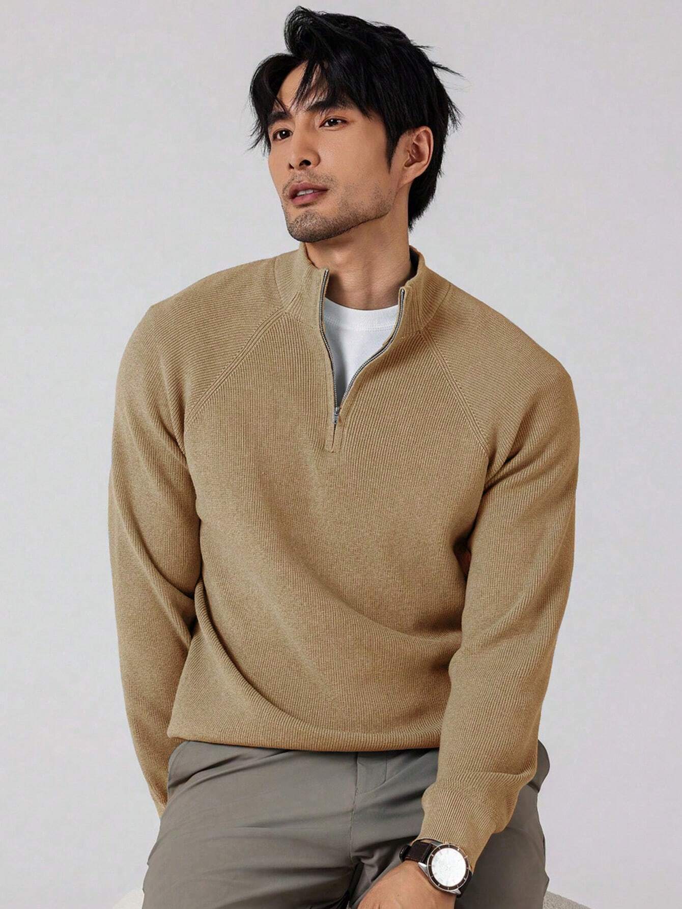 Half-zip pullover for men