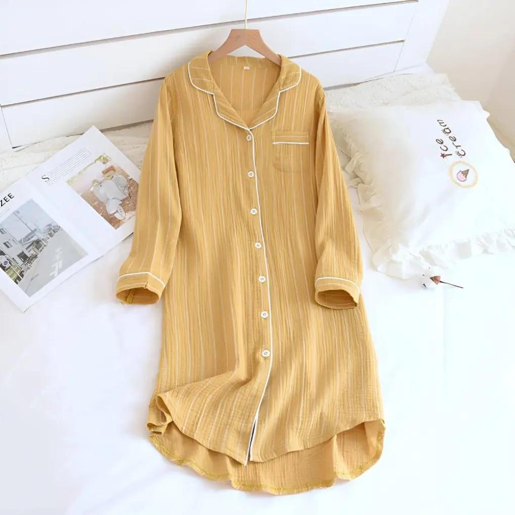Striped Cotton Nightgown for Women – Cool & Comfortable Plus Size Option
