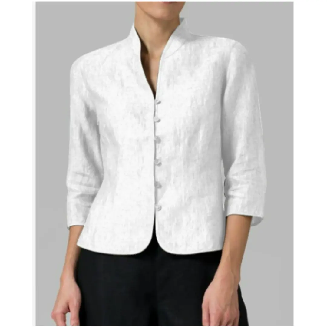 Structured Mandarin Blouse for Women – Elegant & Versatile