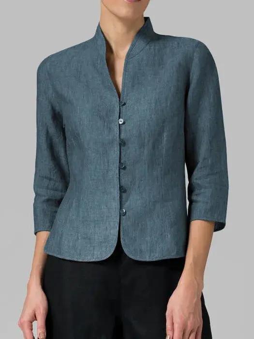 Structured Mandarin Blouse for Women – Elegant & Versatile