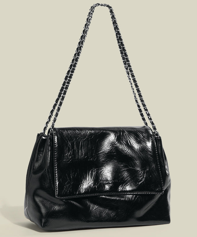Sac à rabat en similicuir noir solide et durable - TrendAura