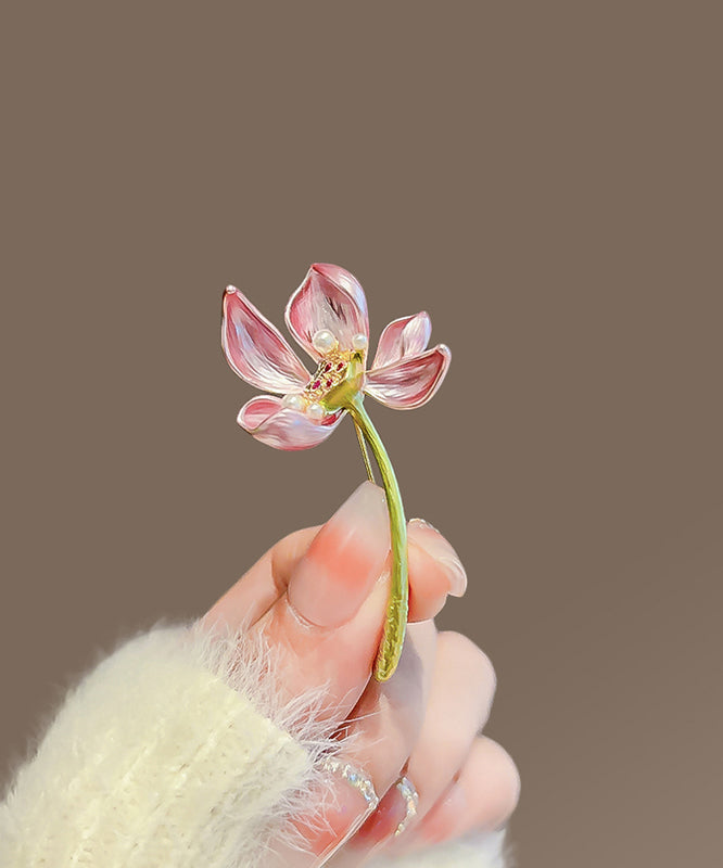 Épingle à cheveux en alliage de cuivre rose en forme de lotus - TrendAura