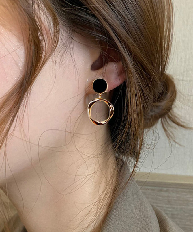 Boucles d'oreilles pendantes élégantes en cuivre doré - TrendAura