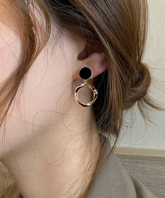 Boucles d'oreilles pendantes élégantes en cuivre doré - TrendAura