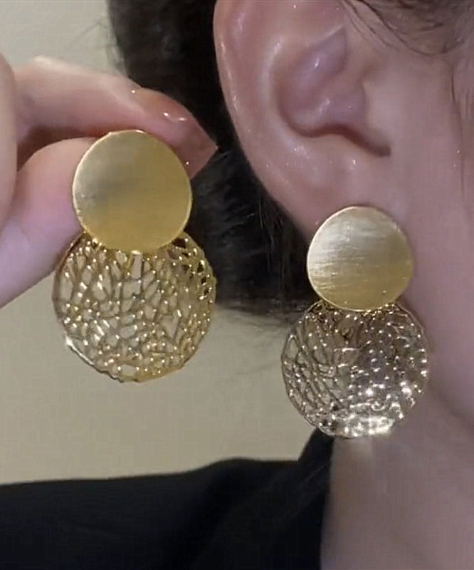 Boucles d'oreilles pendantes élégantes en argent sterling doré et pailleté - TrendAura