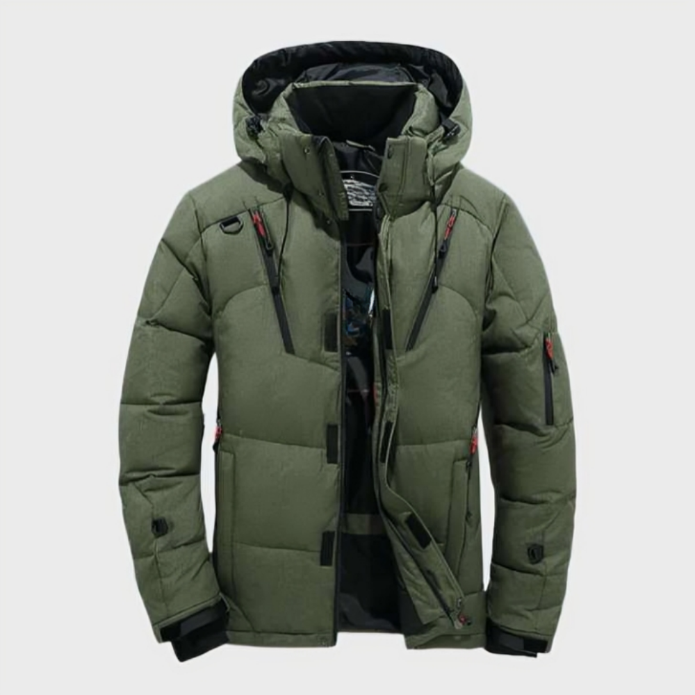 Adrian Mens Insulated Lightweight Waterproof Rain Jacket by TrendAura Hooded Winter Coat