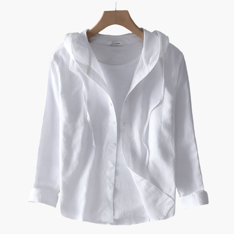 Women's Cotton Blouse with Hood – Classic, Light & Versatile