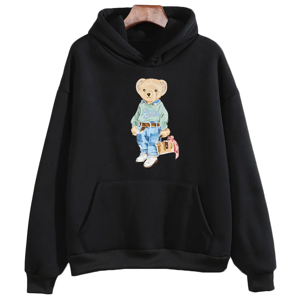Sweet Bear Pattern Sweatshirt for Women