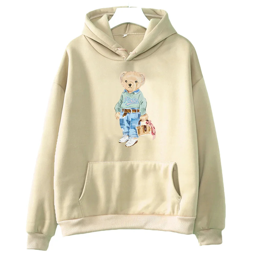 Sweet Bear Pattern Sweatshirt for Women