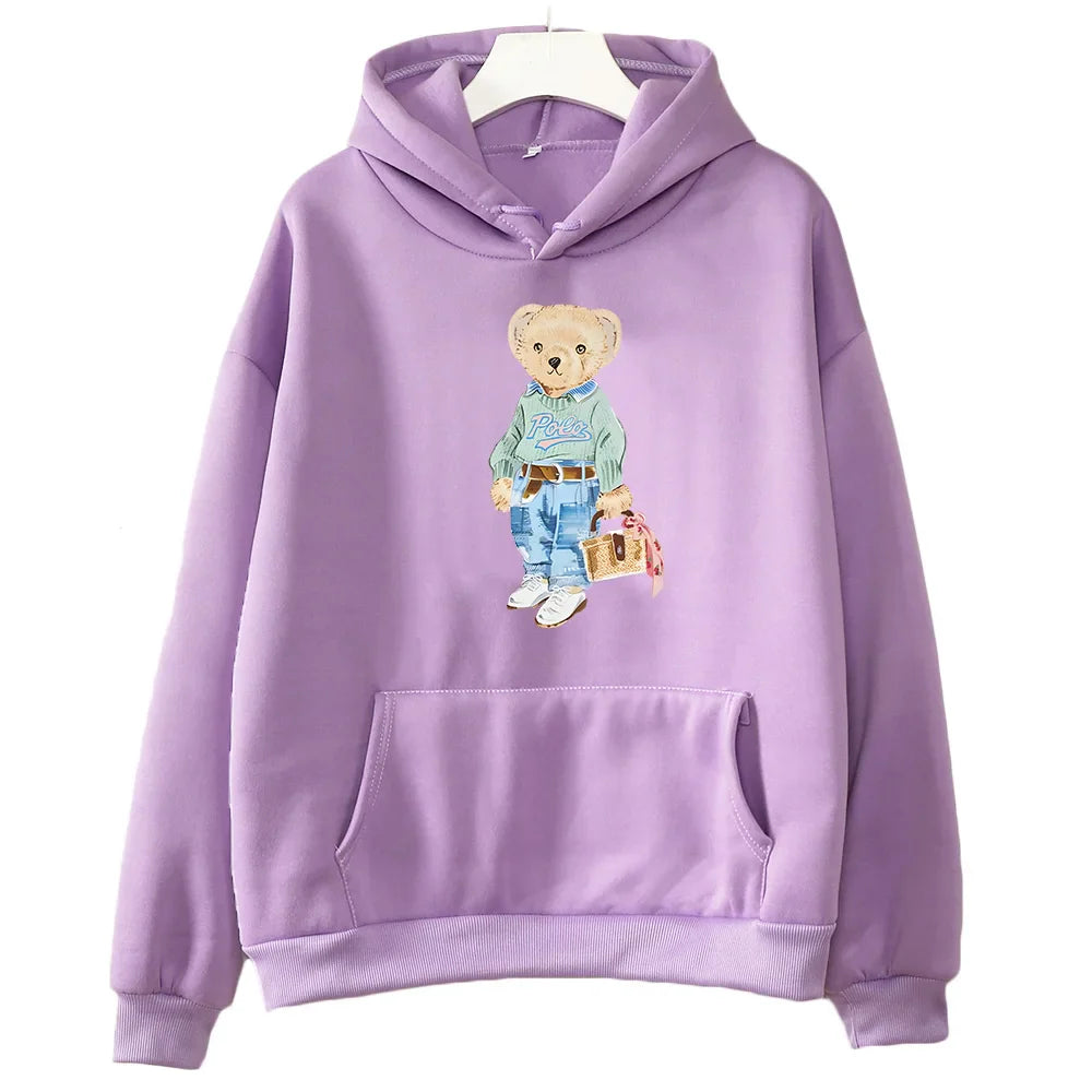 Sweet Bear Pattern Sweatshirt for Women
