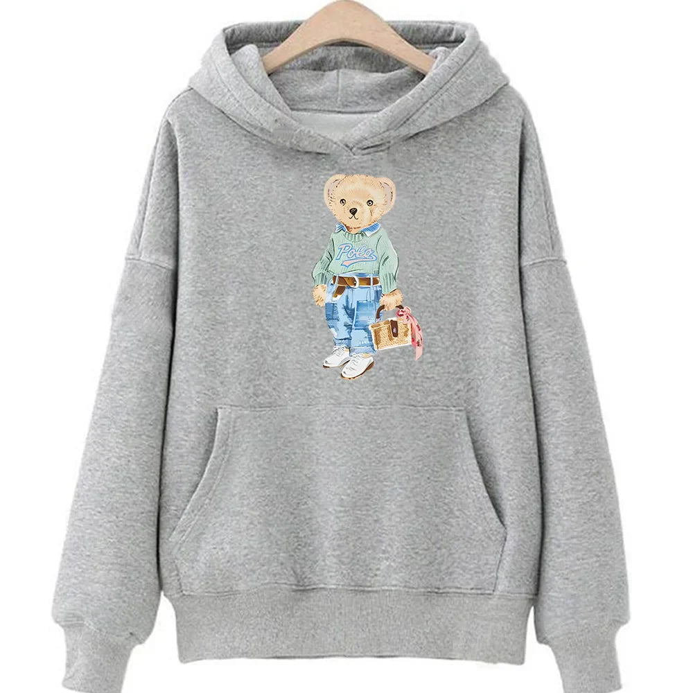 Sweet Bear Pattern Sweatshirt for Women