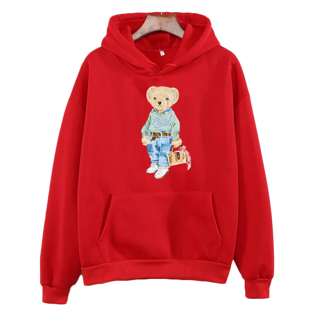 Sweet Bear Pattern Sweatshirt for Women
