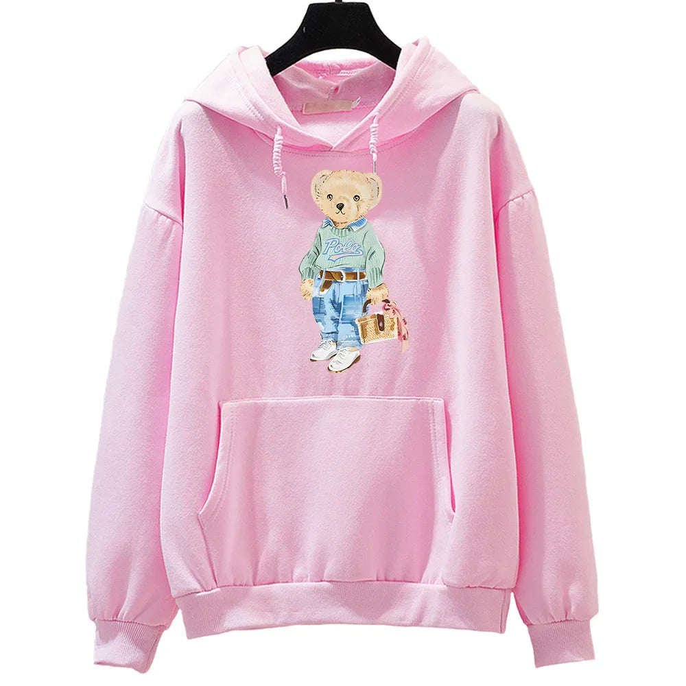 Sweet Bear Pattern Sweatshirt for Women