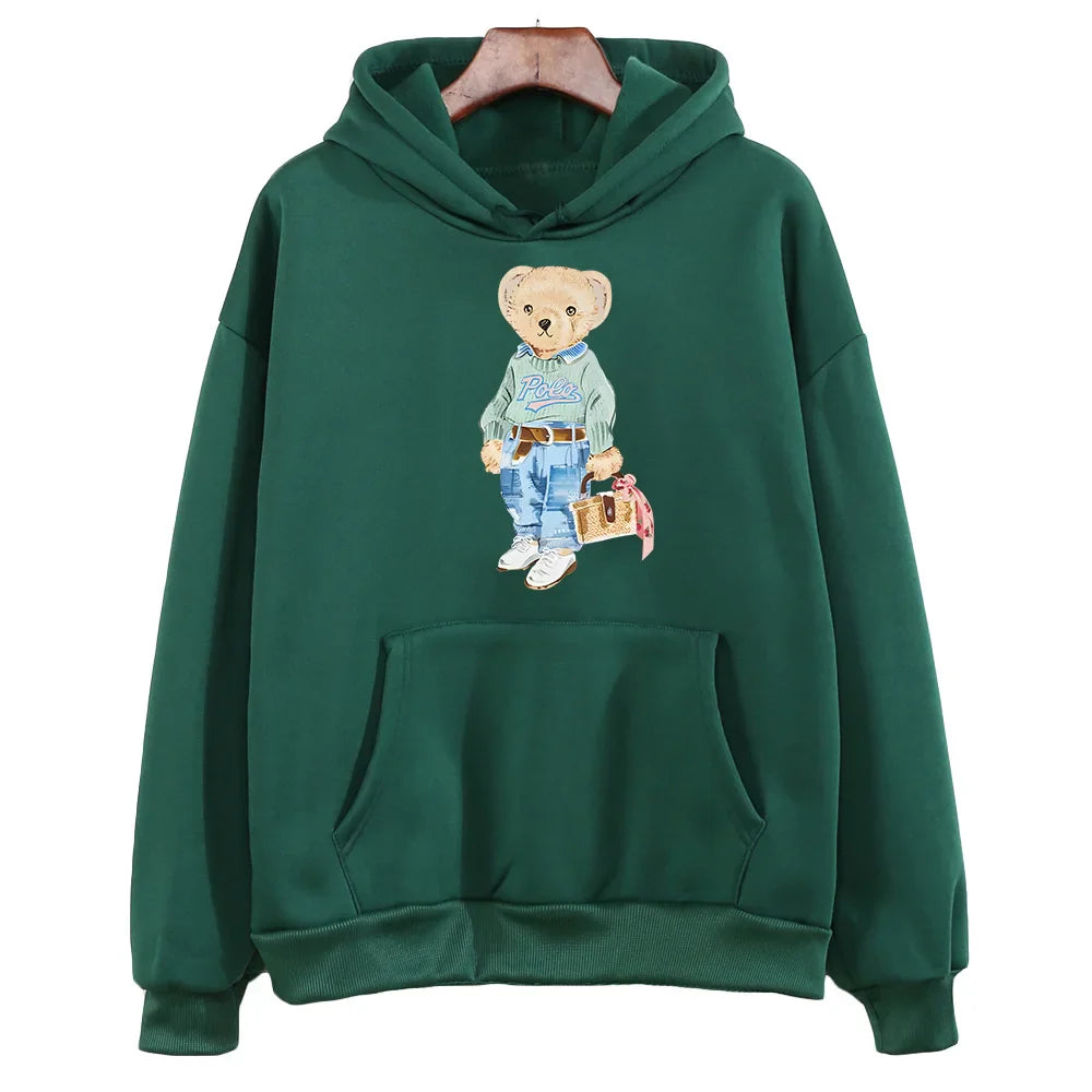 Sweet Bear Pattern Sweatshirt for Women