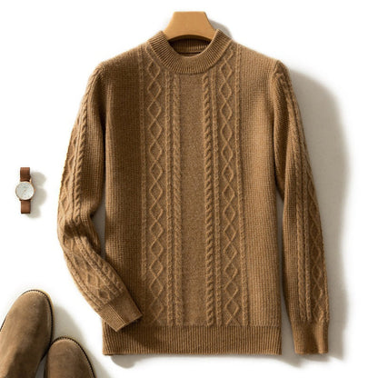 Oisín Classic Cable Knit Wool Sweater For Men Premium 100% Wool Timeless Luxury Quality