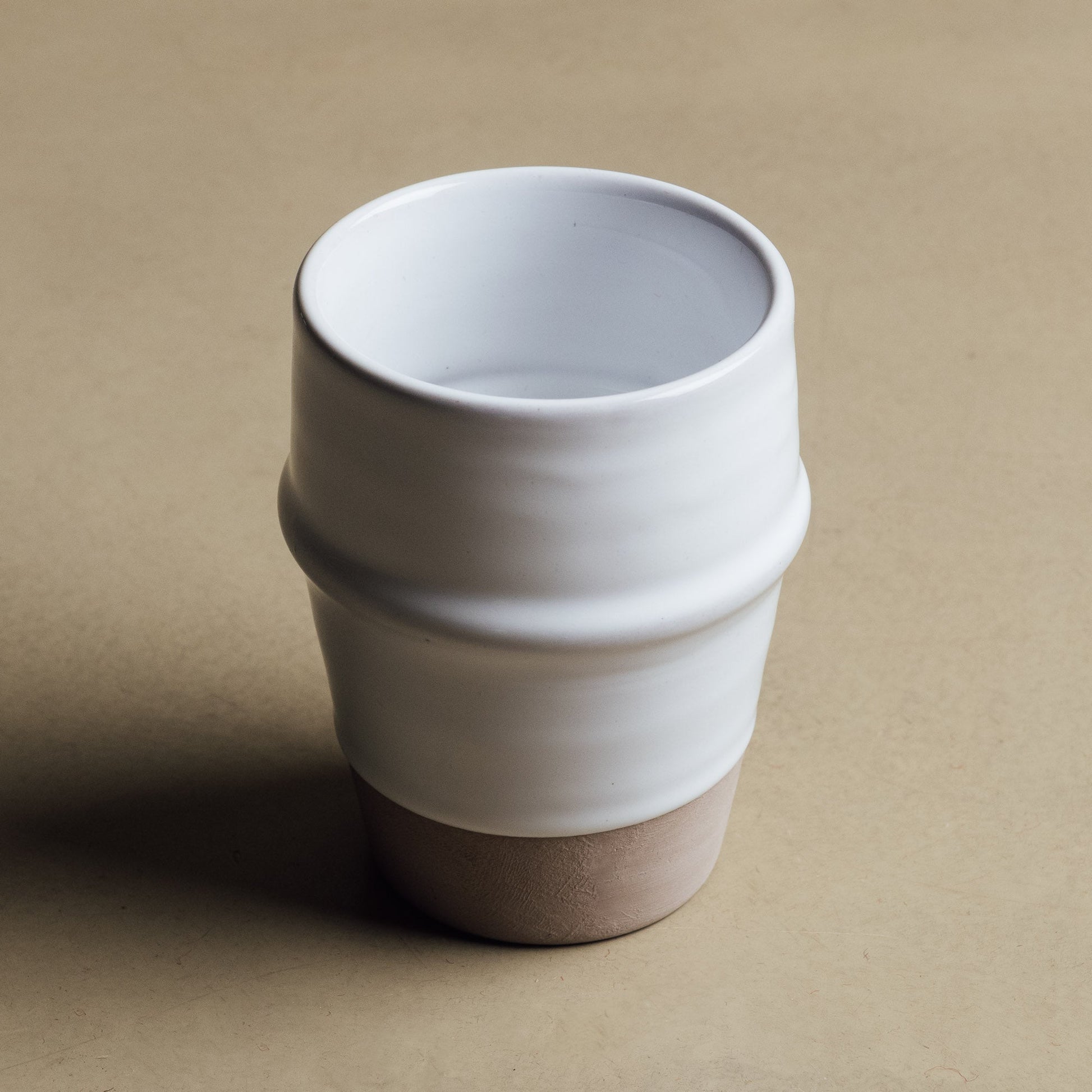 Earth Hues White & Taupe Gray Beldi Cup - Moroccan Dinnerware - TrendAura