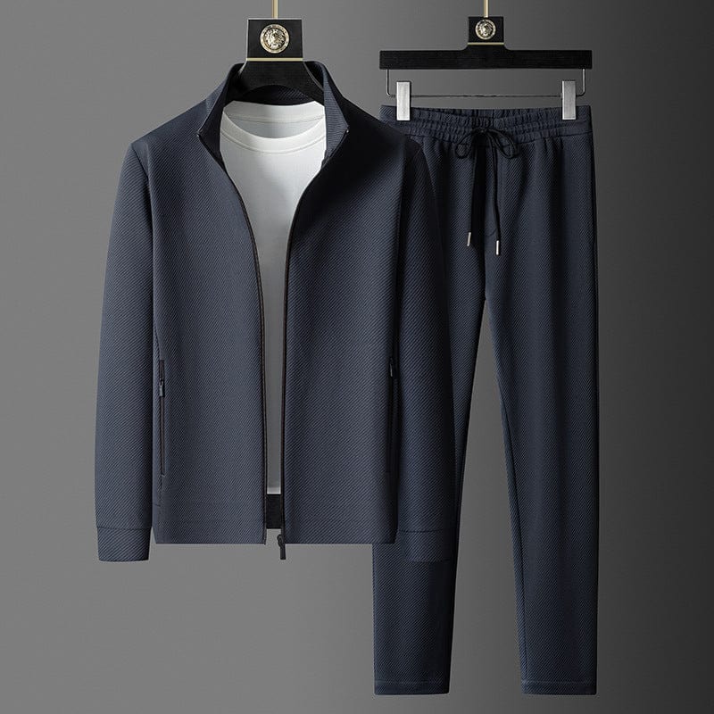 Nordic Flair Men's Tracksuit Set Zip Up Jacket And Jogging Pants Slim Fit Athletic Wear