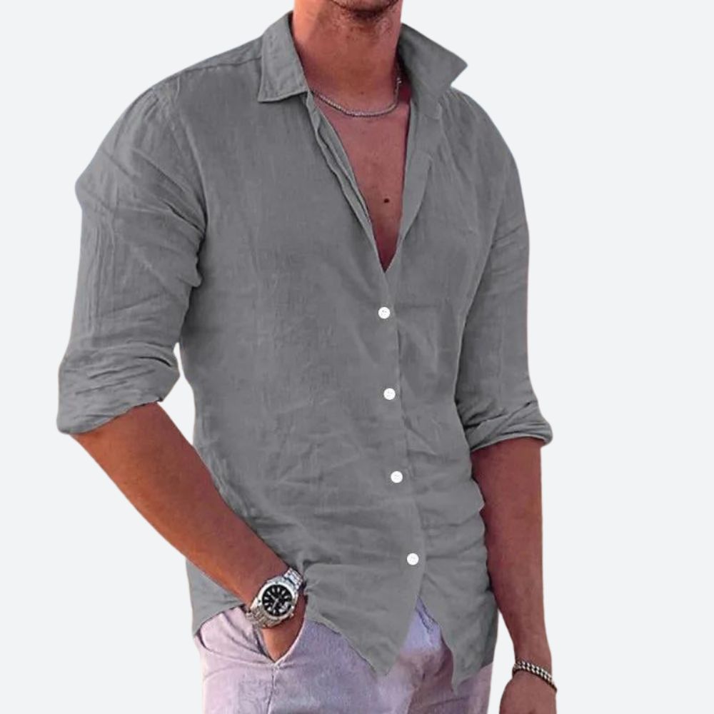 Loro Linen Shirt For Men Breathable Comfort Relaxed Fit Ideal For Warm Days Casual Style Premium Linen