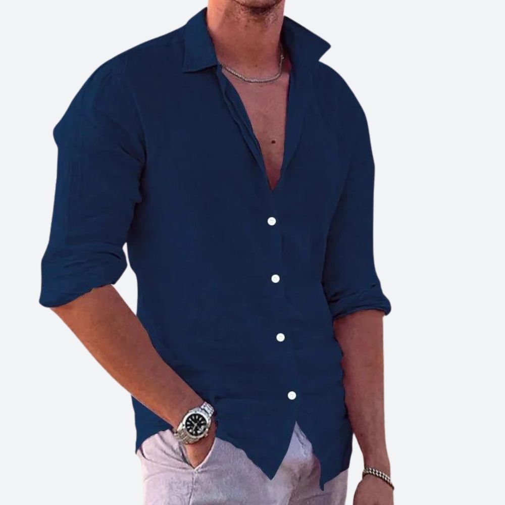 Loro Linen Shirt For Men Breathable Comfort Relaxed Fit Ideal For Warm Days Casual Style Premium Linen
