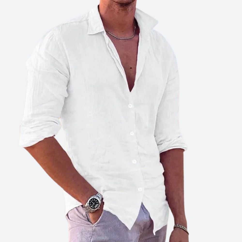 Loro Linen Shirt For Men Breathable Comfort Relaxed Fit Ideal For Warm Days Casual Style Premium Linen