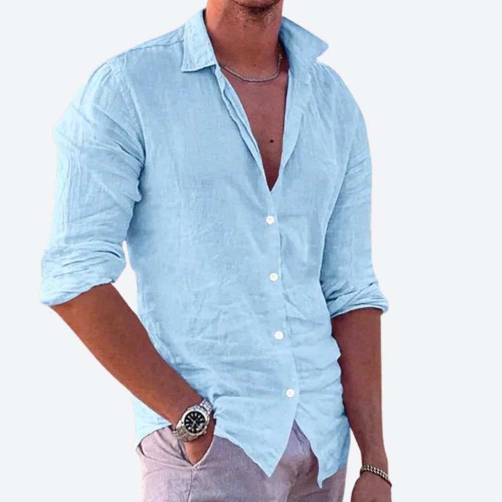 Loro Linen Shirt For Men Breathable Comfort Relaxed Fit Ideal For Warm Days Casual Style Premium Linen