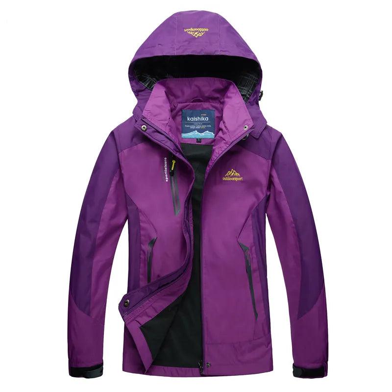 Women’s Rain Jacket – Waterproof – Relaxed Fit – Adjustable Hood – Zipper Pockets