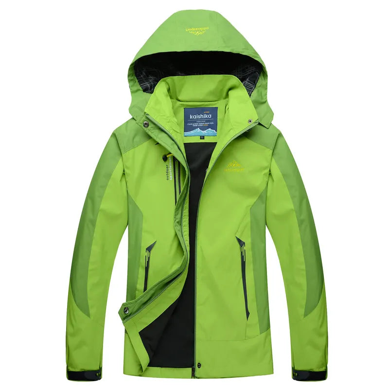 Women’s Rain Jacket – Waterproof – Relaxed Fit – Adjustable Hood – Zipper Pockets