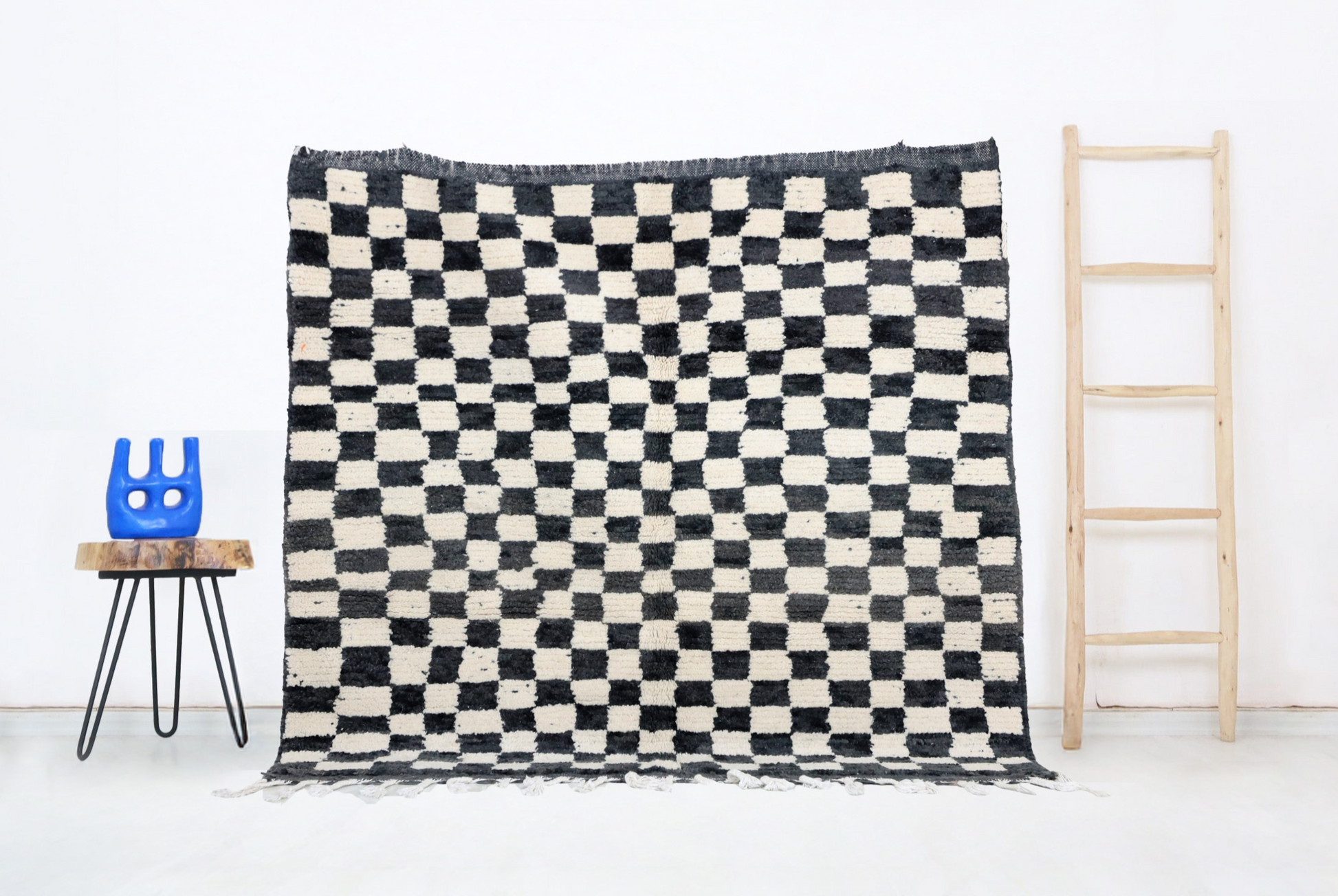 Taziri Moroccan Checkered Rug 5'2" x 4'9" - TrendAura