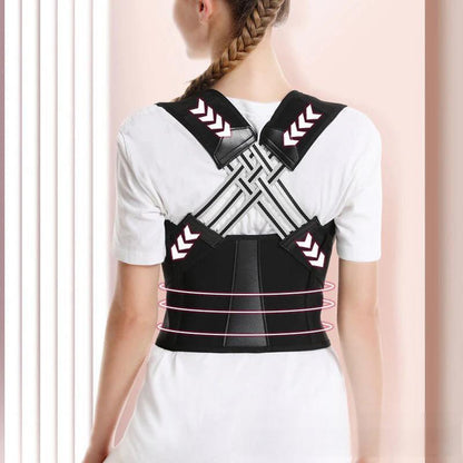 Unisex Back Support Brace With Lumbar Belt And Cross Back Structure For Posture Improvement