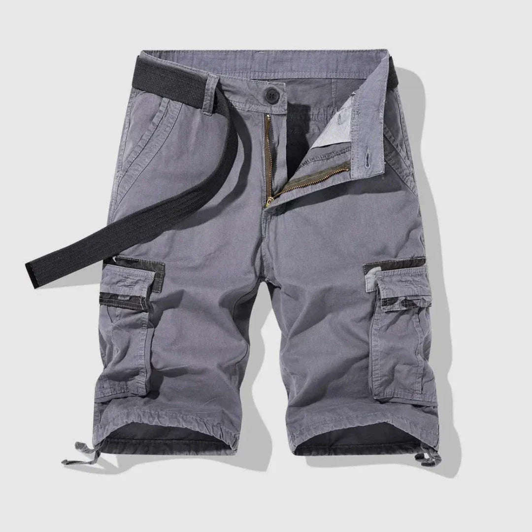 Terrain Utility Cargo Shorts for Men with Multi Pocket Design and Drawstring Hem
