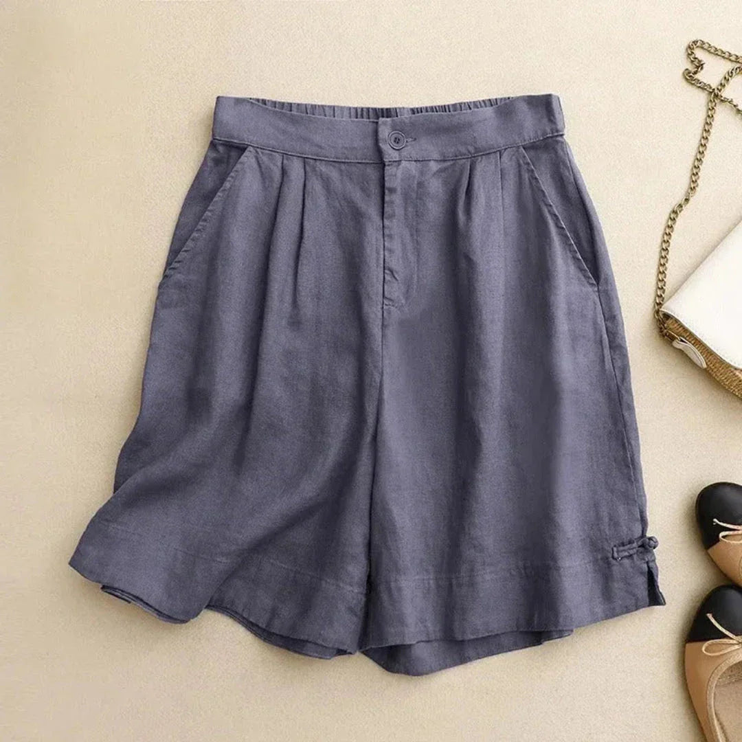 Tessa High-Waisted Tailored Linen Shorts