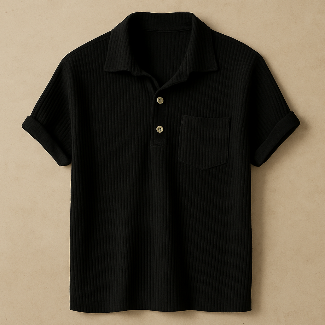 Textured knit polo shirt