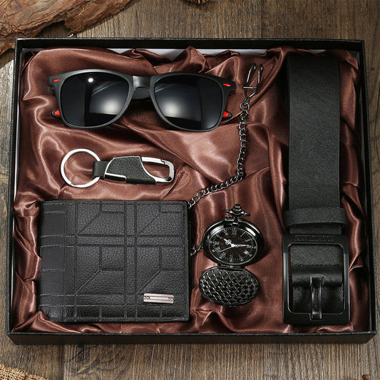 Freddie Embossed Bifold Wallet 5 in 1 Gift Set | Geometric Wallet Set - TrendAura