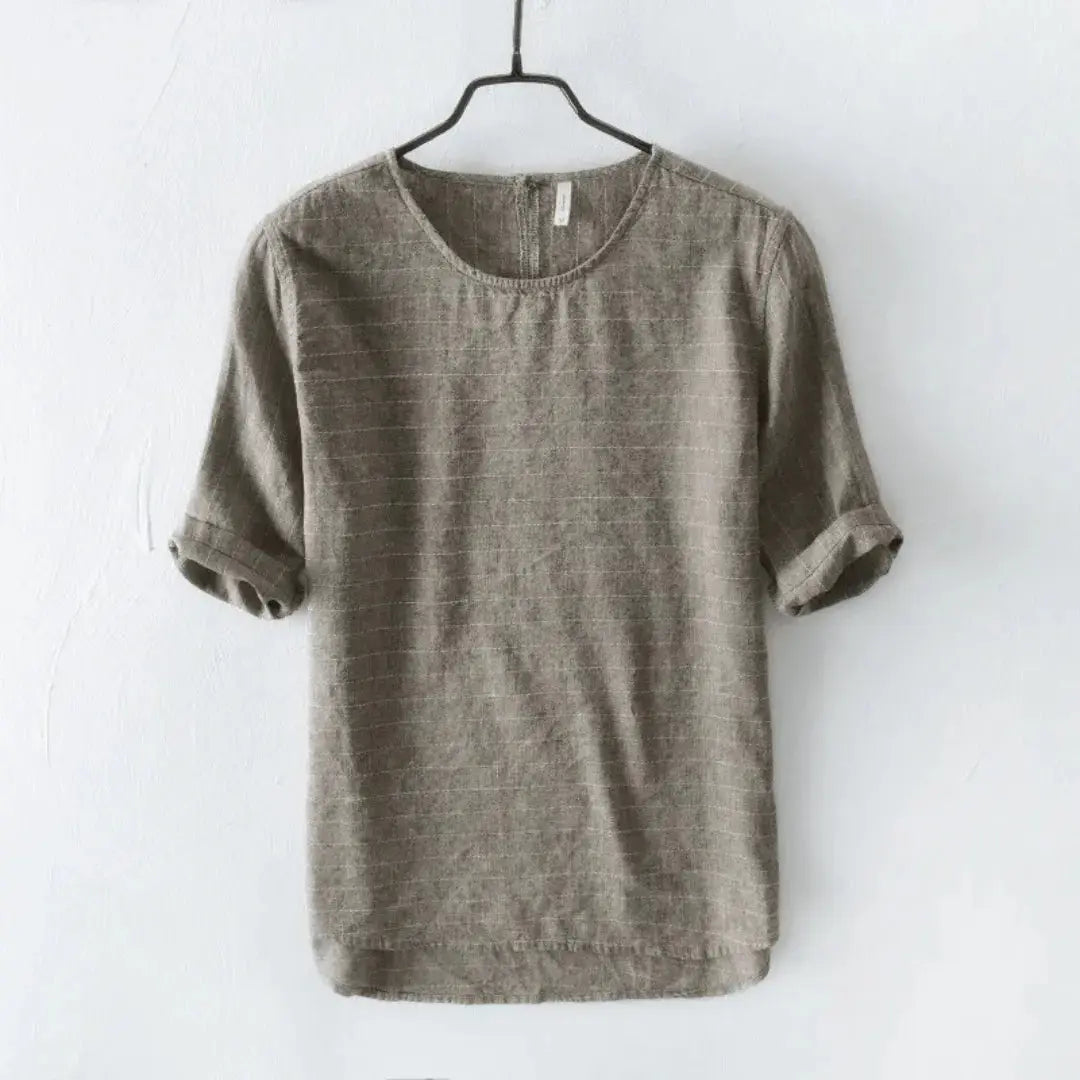 Géneva Linen Cotton Tee by TrendAura Ultra Soft Everyday Essential for Minimalist Wardrobe