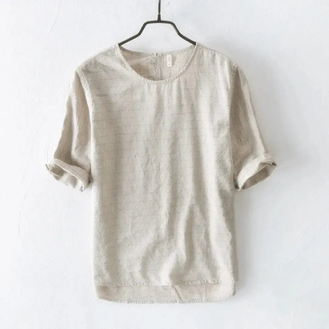 Géneva Linen Cotton Tee by TrendAura Ultra Soft Everyday Essential for Minimalist Wardrobe