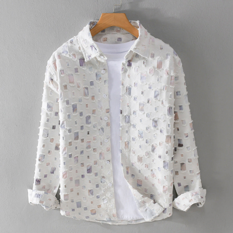 Theodore Willow Colorful Confetti Square Print Shirt For Casual Chic Everyday Wear
