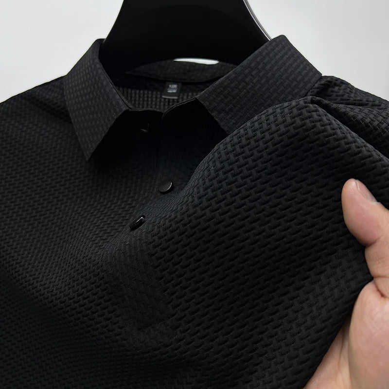 Oliver Knitted Polo Shirt for Men by TrendAura Breathable Polyester with Easy Button Down Closure Year Round Versatility