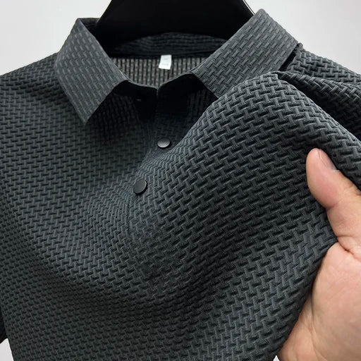 Oliver Knitted Polo Shirt for Men by TrendAura Breathable Polyester with Easy Button Down Closure Year Round Versatility