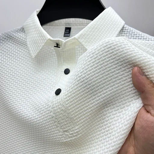Oliver Knitted Polo Shirt for Men by TrendAura Breathable Polyester with Easy Button Down Closure Year Round Versatility