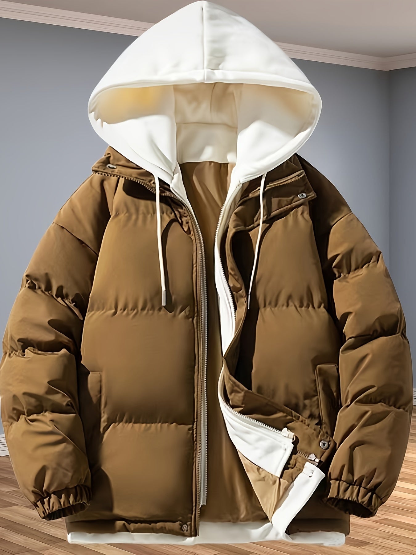 Double insulation design winter jacket with hood
