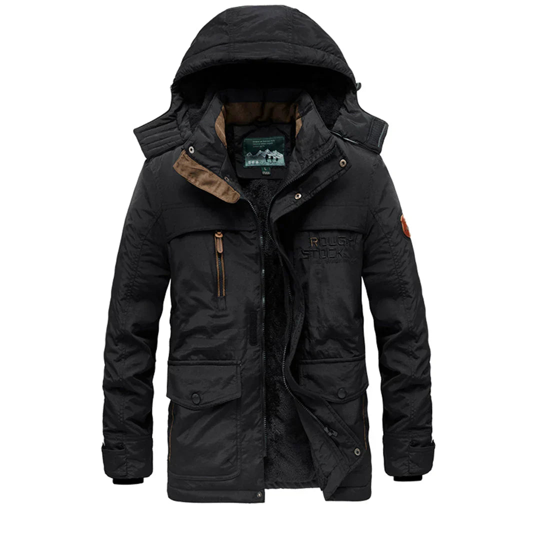 Mens Stylish Winter Coat For Men With Removable Hood And Multiple Pockets For Versatile Warmth And Style