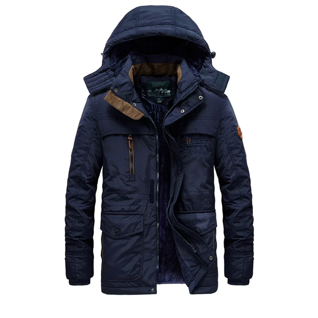 Mens Stylish Winter Coat For Men With Removable Hood And Multiple Pockets For Versatile Warmth And Style