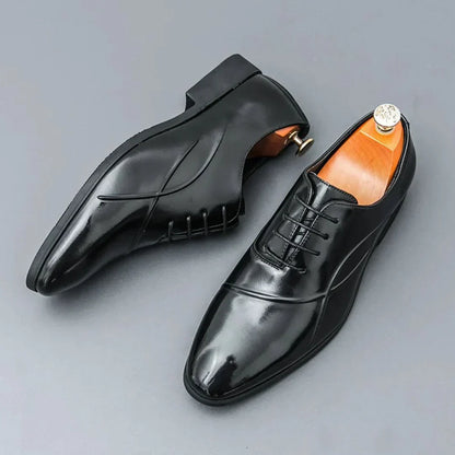 Thorne Ember Oxfords Two Tone Leather Dress Shoes For Men With Pointed Toe And Rubber Sole