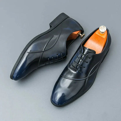 Thorne Ember Oxfords Two Tone Leather Dress Shoes For Men With Pointed Toe And Rubber Sole