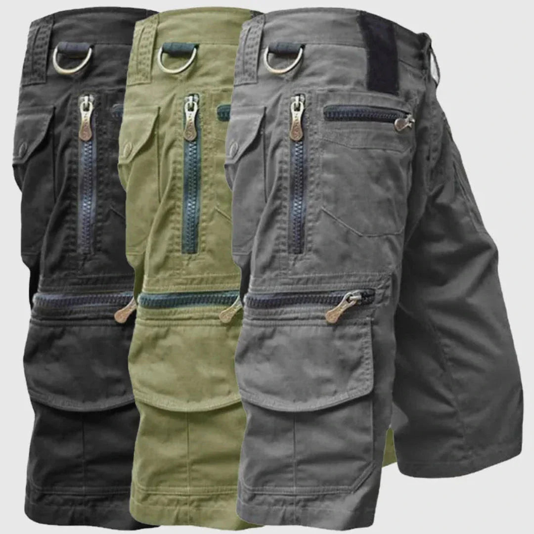 Titan Multi Zip Tactical Cargo Shorts for Men with Secure Zip Pockets and Breathable Cotton for Outdoor Adventure