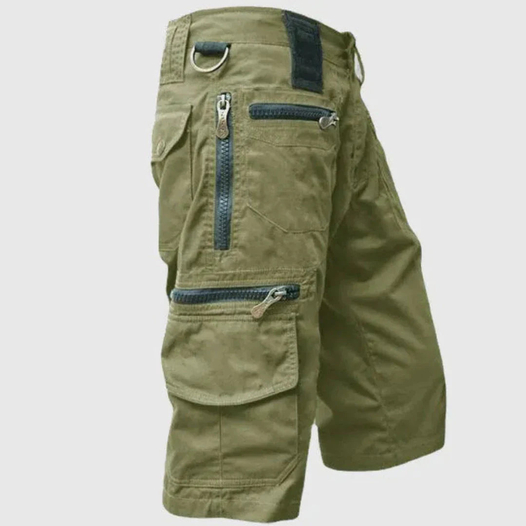 Titan Multi Zip Tactical Cargo Shorts for Men with Secure Zip Pockets and Breathable Cotton for Outdoor Adventure