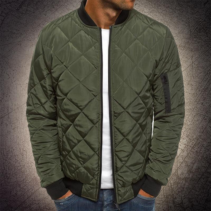Adam Quilted Lightweight Bomber Jacket For Men With Modern Quilt Detailing By TrendAura